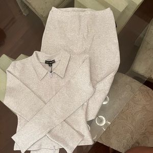 Missguided x Sean John grey ribbed set